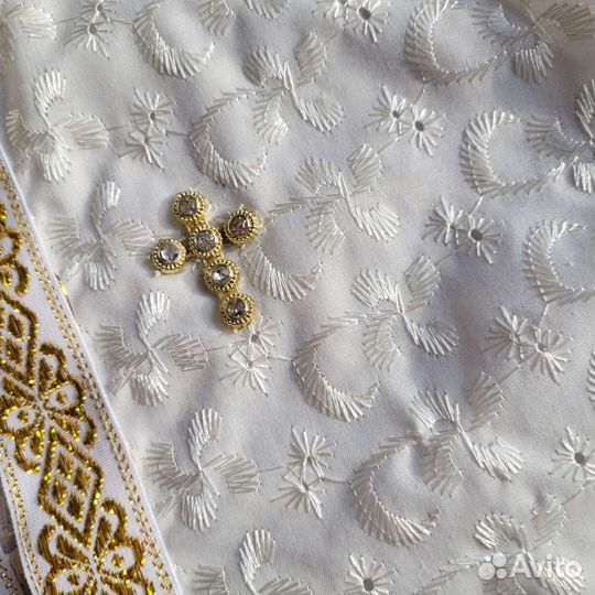 Крестильная рубашка для мальчика 80 - 86 см