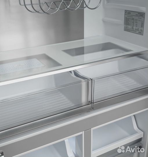 Холодильник Lex LCD505worid 3-хкамерн. белый/оранжевый инвертер