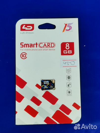 Карта памяти Micro SD 8гб class10 для телефона/кам