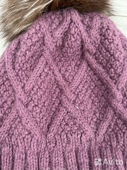 Вязанный комплект шапка, снуд, варежки