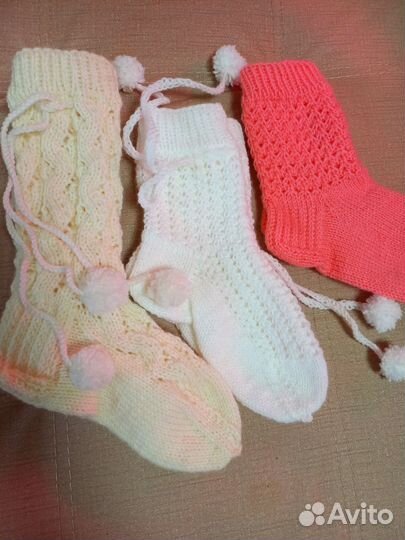 Носки шерстяные вязаные