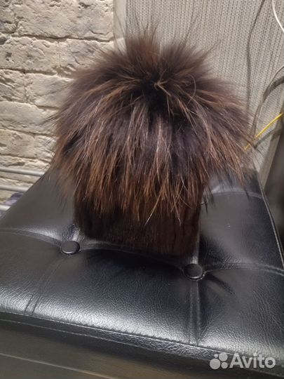 Шапка из вязаной норки