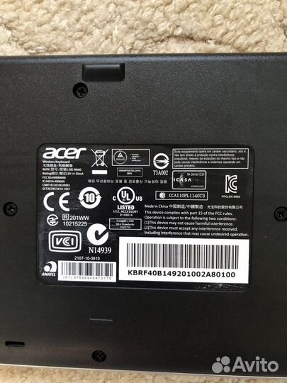 Беспроводная клавиатура и мышь Acer