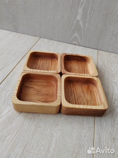 Набор из четырех соусников из массива ясеня