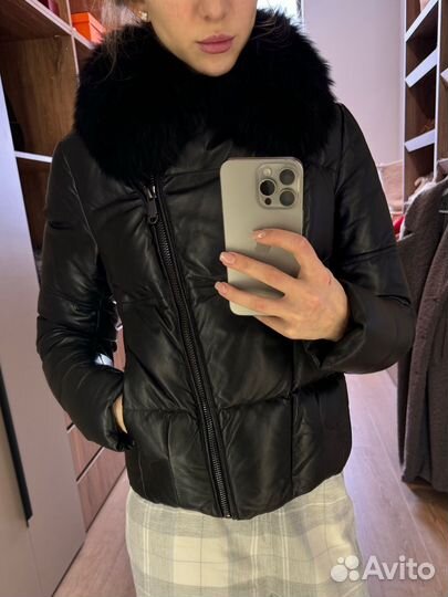 Кожаная куртка с мехом