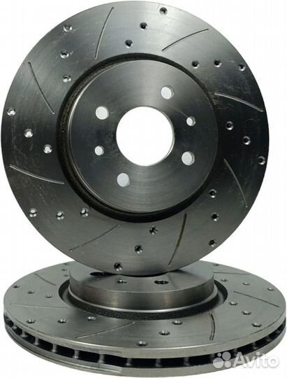 Тормозные диски 11186 насечки+перфорация,вент R15