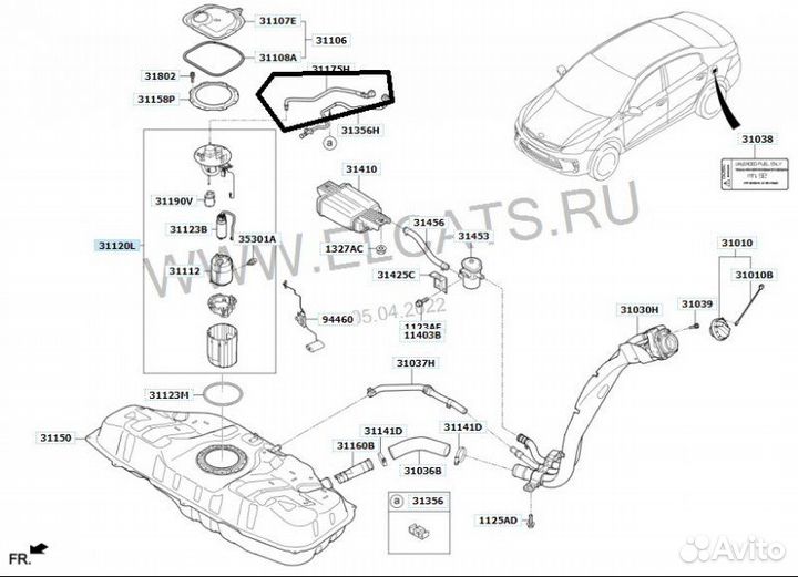 Топливная трубка Kia Rio G4fghw611806 2018