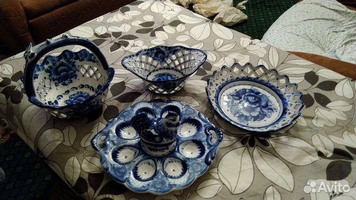 Набор посуды гжель (пасхальный)