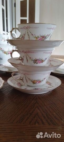 Антикварные чайные пары (тройки). Живопись