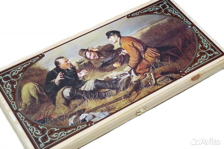 Нарды деревянные 60см Охотники на привале