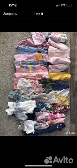 Вещи для девочки размер от 68 до 92