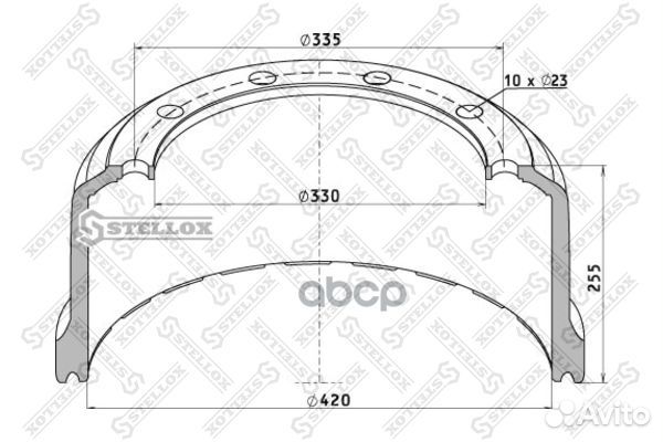 85-00062-SX торм.барабан 420x200/215 H256 d3