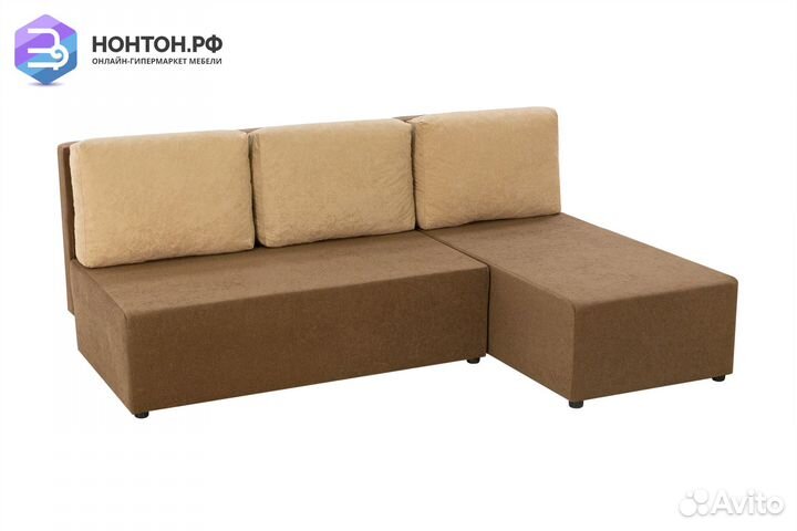 Диван угловой еврокнижка Комо светло-коричневый