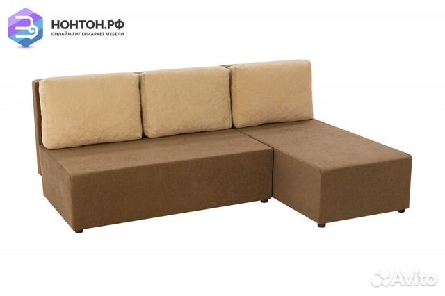Диван угловой еврокнижка Комо светло-коричневый