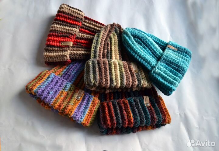 Шапка бини вязаная.Ручной работы