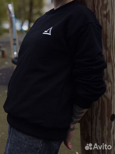 Свитшот базовый 19/36. Унисекс - 48 (M). Черный