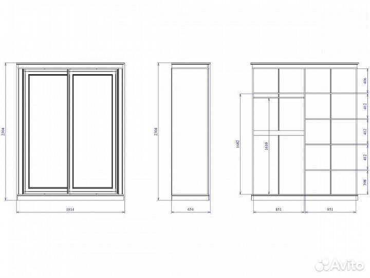Шкаф-купе 2-х дверный Сиена двери глухие