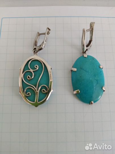 Серьги с бирюзой