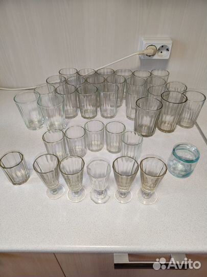 Стаканы,рюмки,лафитники граненые СССР