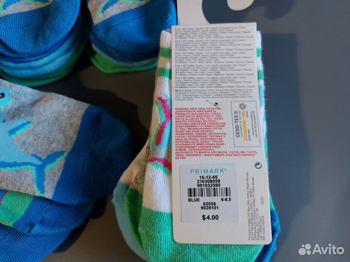 Новые. Носки Primark 2-3 года. Набором 5 пар
