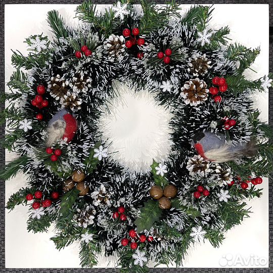 Новогодний рождественский венок, ручная работа