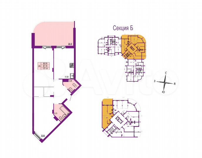 2-к. квартира, 107,3 м², 11/17 эт.