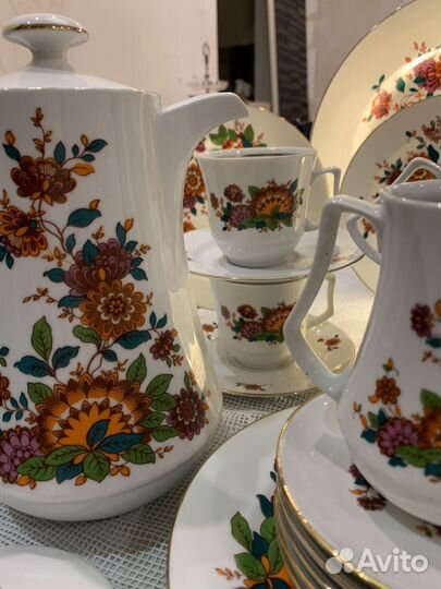 Фарфор Гдр. немецкий чайный сервиз