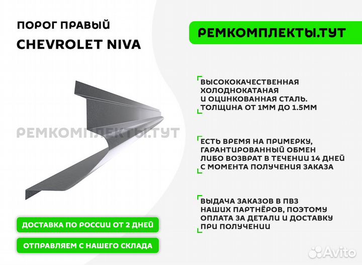 Порог правый Chevrolet Niva