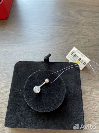 Пирсинг в пупок серебро