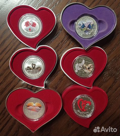 Монеты Любовь Драгоценна Серебро