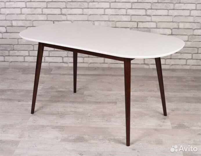 Стол овальный Алиса-1200 белый темный раздвижной