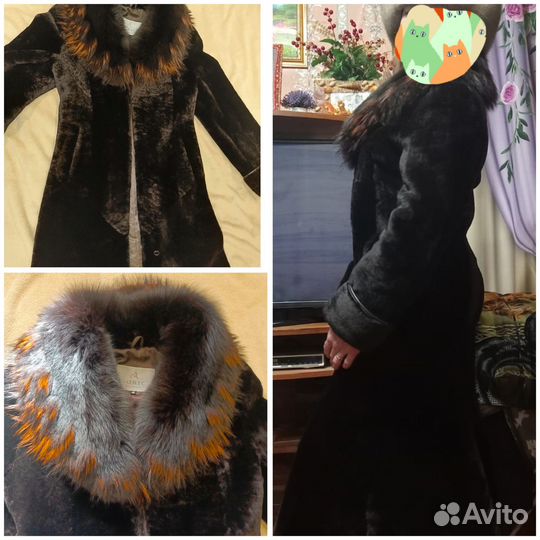 Мутоновая шуба 46