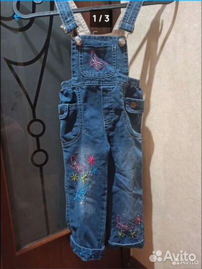 Джинсовый комбинезон тонкий 86
