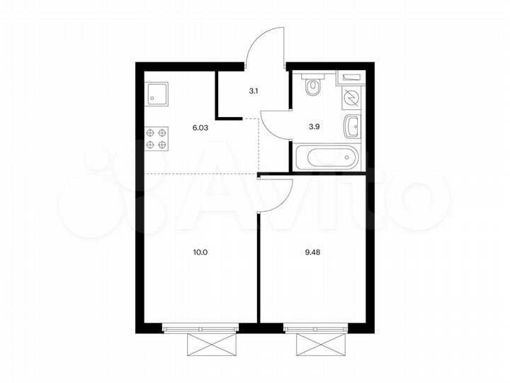2-к. квартира, 32,5 м², 17/26 эт.