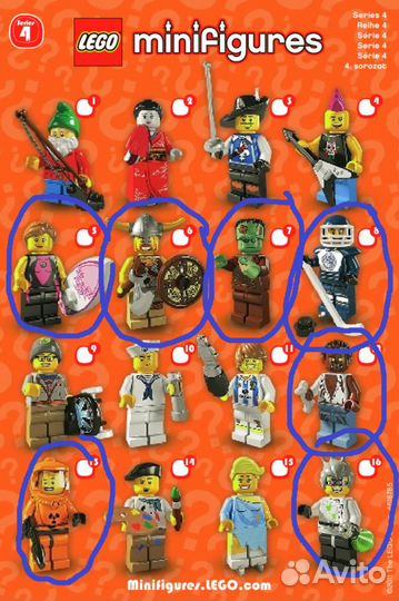 Lego Minifigures Series 2,4,5,13,14,16