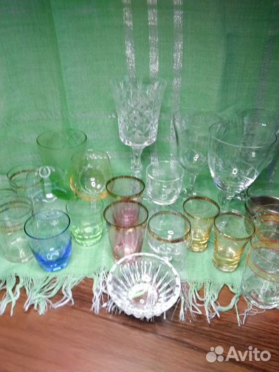 Бокалы фужеры рюмки стопки хрусталь стекло СССР