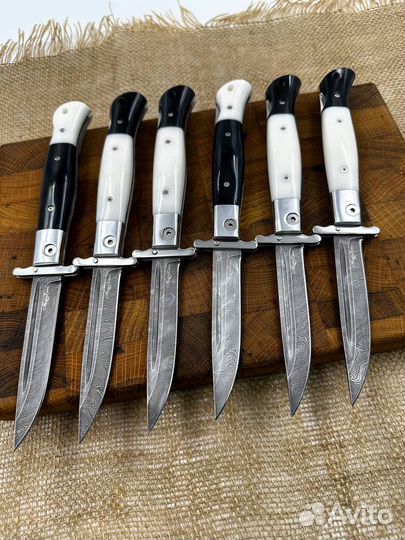 Складная финка нквд из дамасской стали 950 слоев