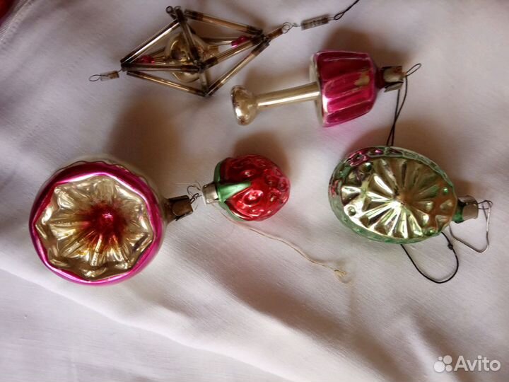 Ёлочные игрушки,бусы из стекляруса СССР