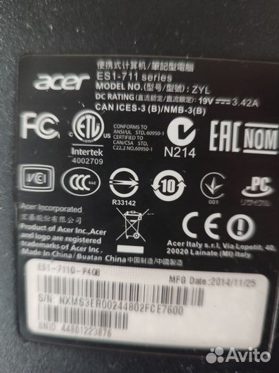 Ноутбук acer