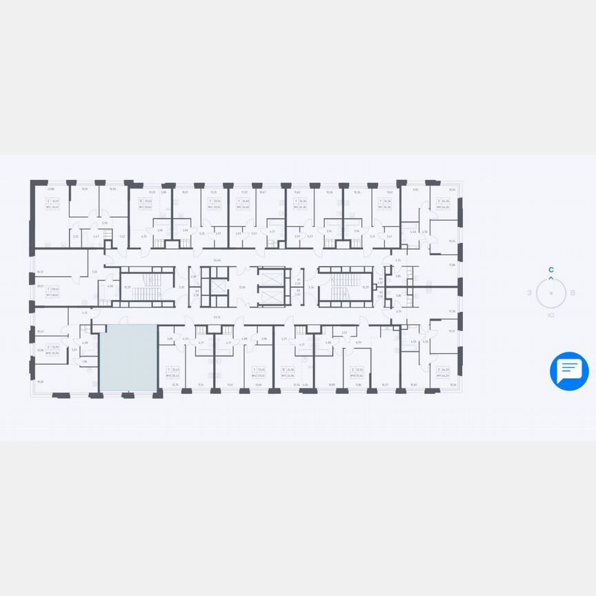 1-к. апартаменты, 40,7 м², 22/23 эт.