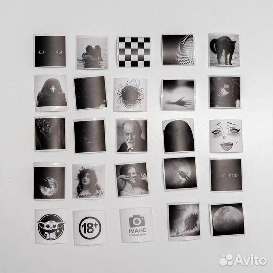 Черно белые наклейки