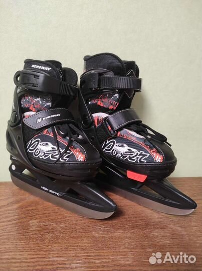 Коньки детские раздвижные 26-30 + клюшки