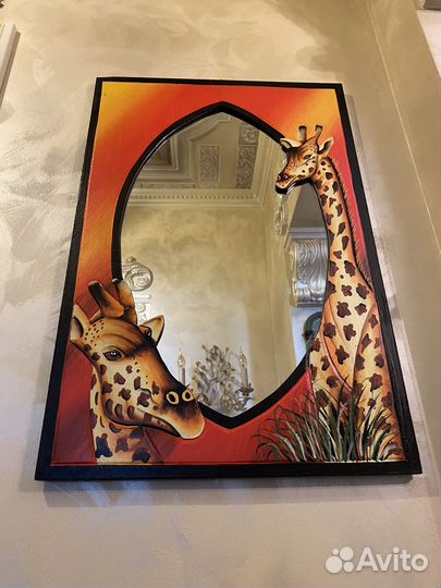 Зеркало в детскую. Жирафы. Дерево