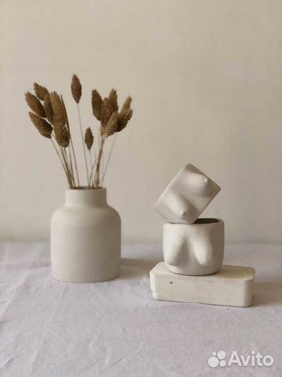 Кашпо - подсвечеик, свеча