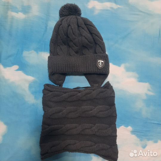 Комплект шапка и снуд детский