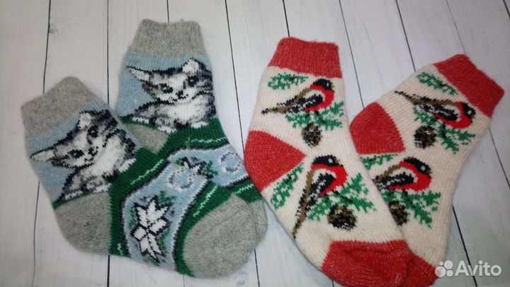 Носки шерстяные детские из овечьей шерсти новые