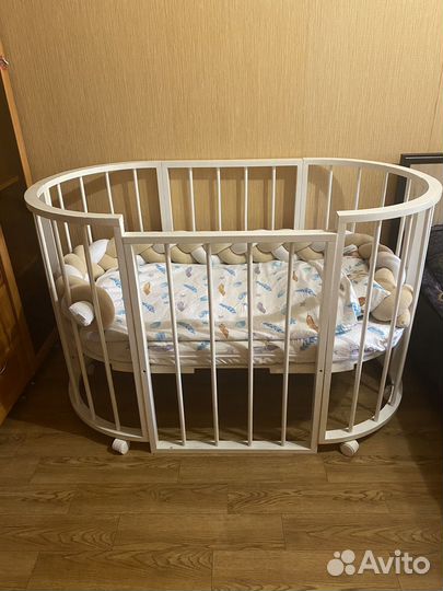 Детская кроватка трансформер круглая