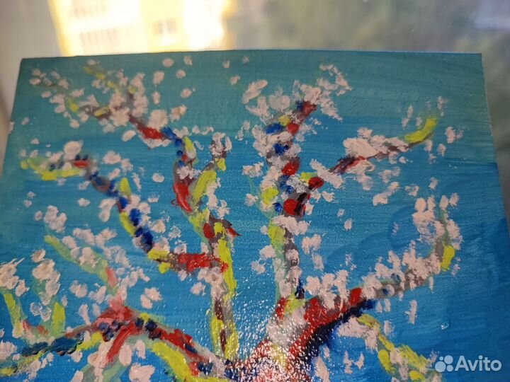 Картина маслом на грунтованном картоне 10х15