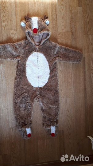 Новогодний комбинезон оленёнок, на рост 80 см