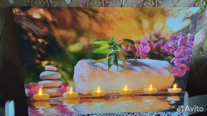 LED картина орхидеи и свечи новая Германия